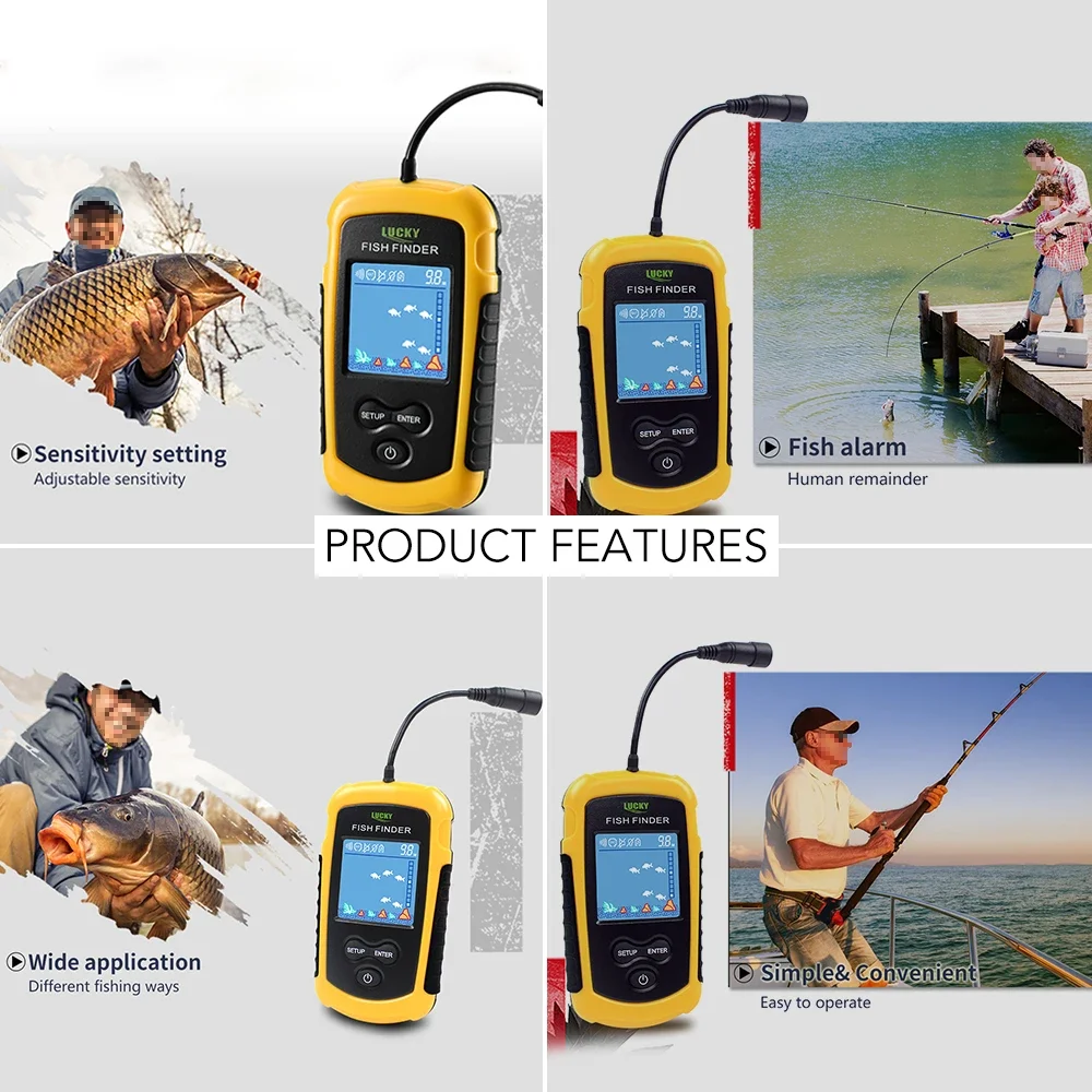 Lucky lcd tela colorida portát - Fish Finder Gps avaliação e preço
